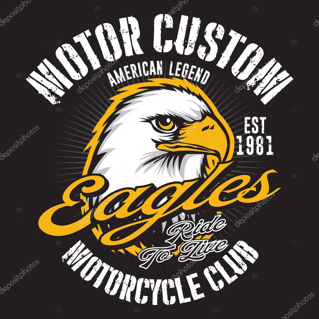 Eagle Drawing Animal  Logo USA  America Vector illutration 
