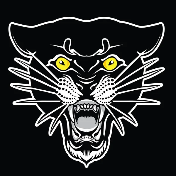 Tiger Black Tiger Old Scholl Tattoo Vintgae Vector Illustration — Stock Vector