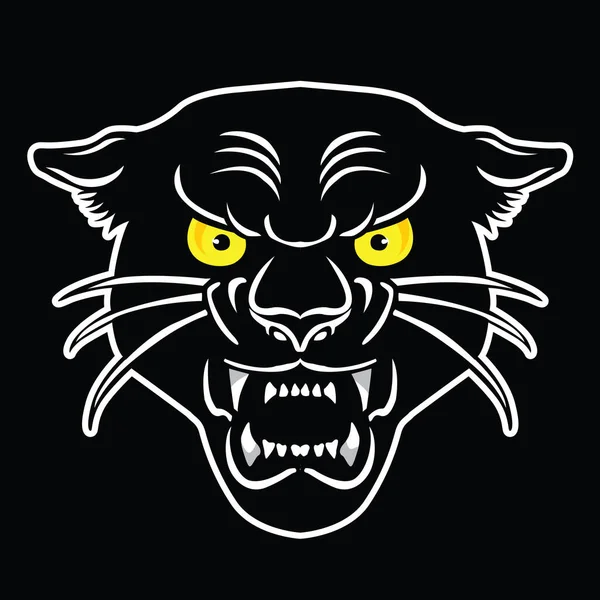 Tiger Black Tiger Old Scholl Tatuering Vintgae Vektor Illustration — Stock vektor