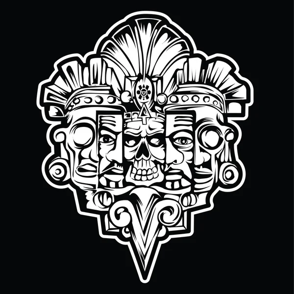 Totem Hawaiian Tiki God Tribal Mayan Stock Illustration Vector - Stok Vektor