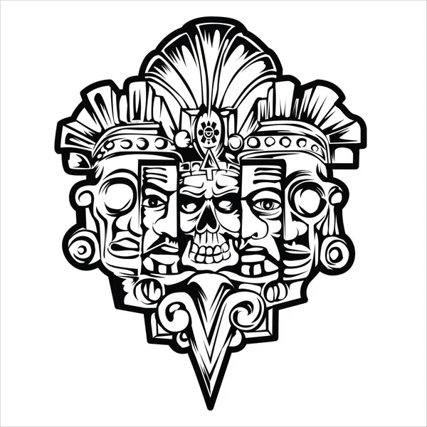 Totem Hawaiian Tiki God Tribal Mayan Stock Illustration Vector - Stok Vektor