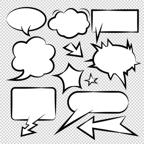 Comic Speech Bubbles Pictogrammen Collectie Kleur Achtergrond Vector Illustratie — Stockvector