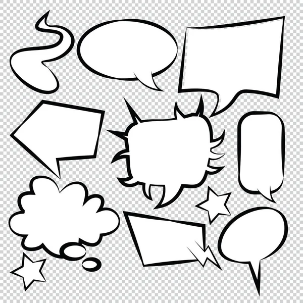 Comic Speech Bubbles Pictogrammen Collectie Kleur Achtergrond Vector Illustratie — Stockvector