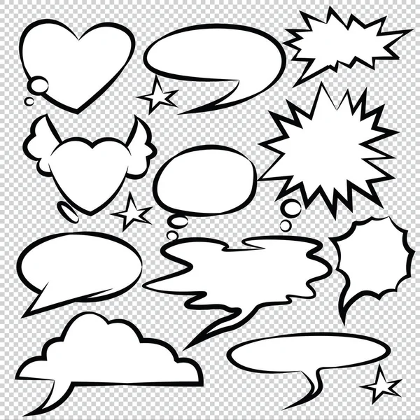 Comic Speech Bubbles Icons Sammlung Farbe Hintergrund Vektor Illustration — Stockvektor