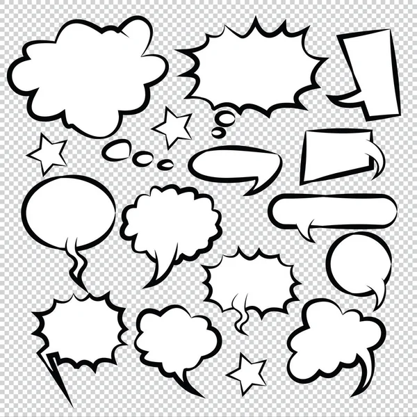 Comic Speech Bubbles Icons Sammlung Farbe Hintergrund Vektor Illustration — Stockvektor