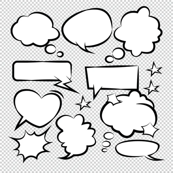 Comic Speech Bubbles Pictogrammen Collectie Kleur Achtergrond Vector Illustratie — Stockvector