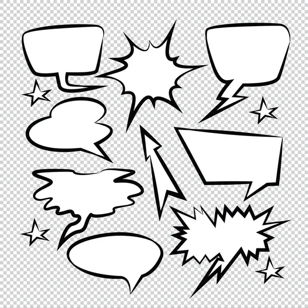 Comic Speech Bubbles Icons Collection Color Background Vector Illustration — Stock Vector