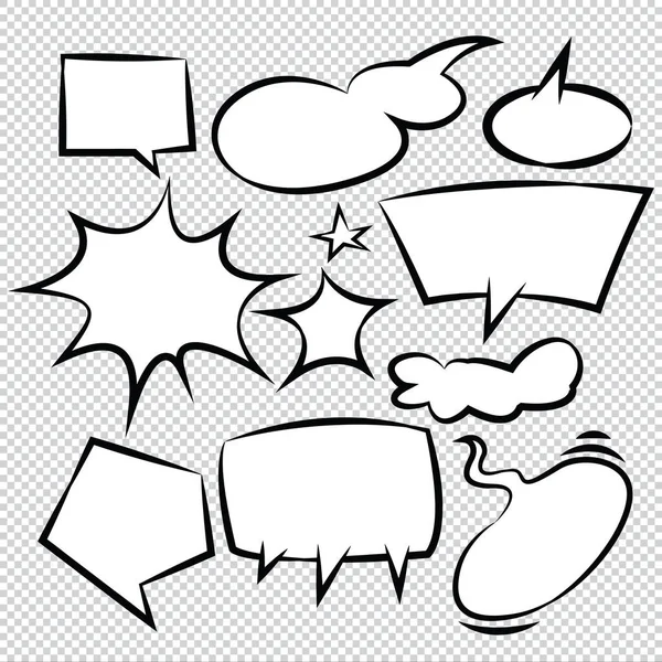 Comic Speech Bubbles Ícones Coleção Cor Fundo Vetor Ilustração — Vetor de Stock