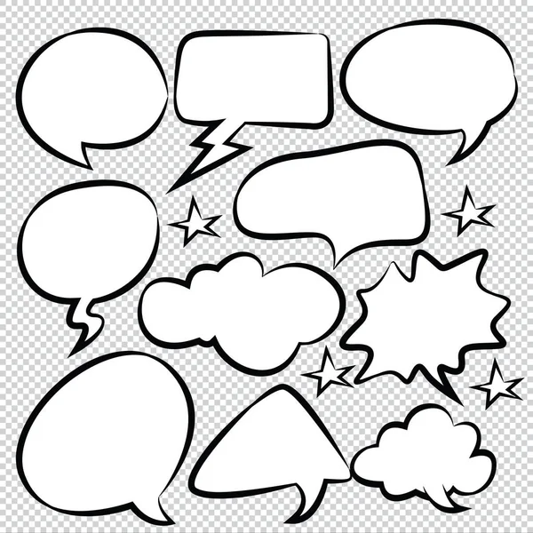 Comic Speech Bubbles Icons Sammlung Farbe Hintergrund Vektor Illustration — Stockvektor