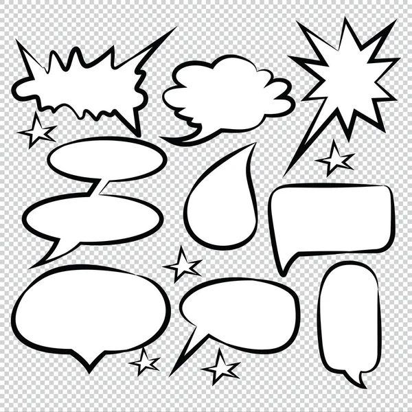 Comic Speech Bubbles Icons Sammlung Farbe Hintergrund Vektor Illustration — Stockvektor