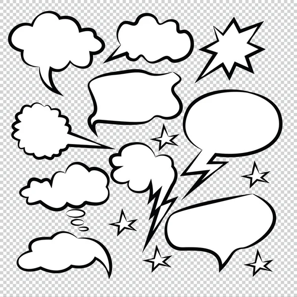 Comic Speech Bubbles Icônes Collection Fond Couleur Illustration Vectorielle — Image vectorielle