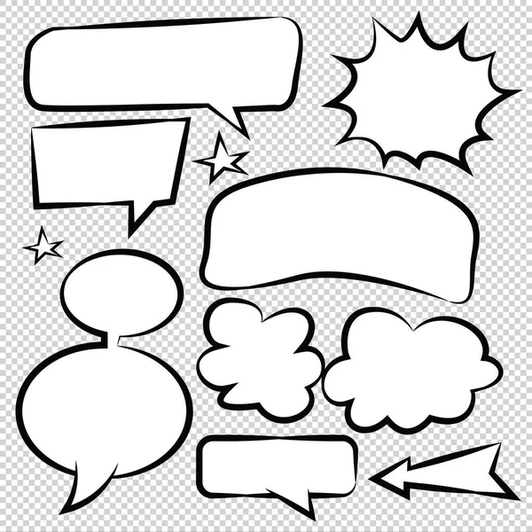 Comic Speech Bubbles Icons Collection Color Background Vector Illustration — Stock Vector