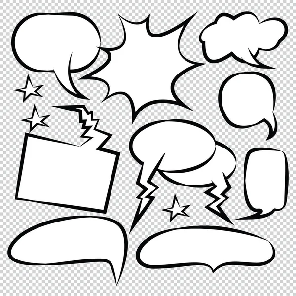 Comic Speech Bubbles Pictogrammen Collectie Kleur Achtergrond Vector Illustratie — Stockvector