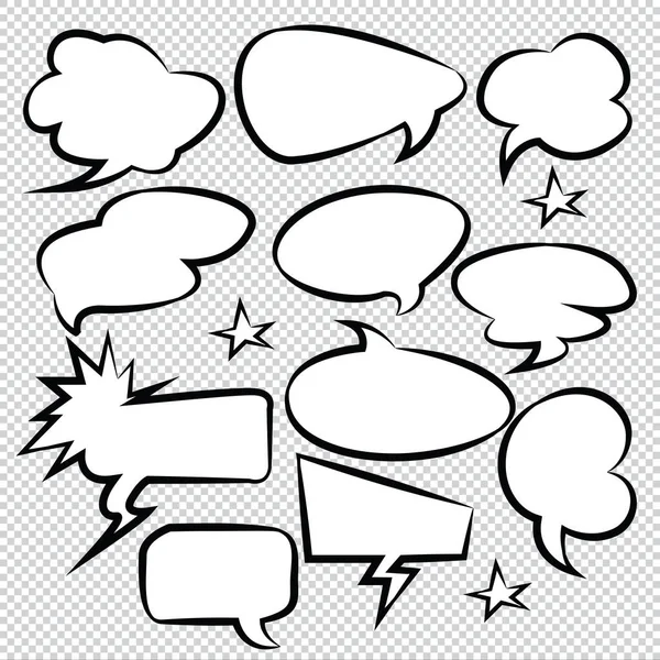 Comic Speech Bubbles Pictogrammen Collectie Kleur Achtergrond Vector Illustratie — Stockvector