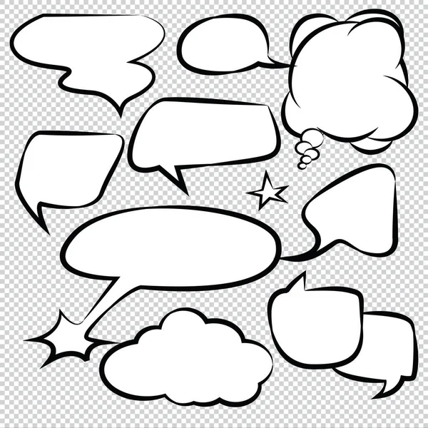 Comic Speech Bubbles Icons Sammlung Farbe Hintergrund Vektor Illustration — Stockvektor