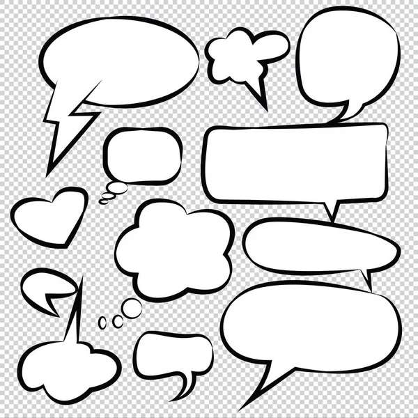 Comic Speech Bubbles Icons Collection Color Background Vector Illustration — Stock Vector