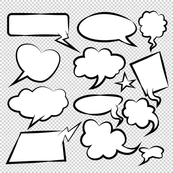 Comic Speech Bubbles Ícones Coleção Cor Fundo Vetor Ilustração —  Vetores de Stock