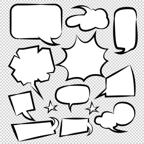 Comic Speech Bubbles Icons Sammlung Farbe Hintergrund Vektor Illustration — Stockvektor