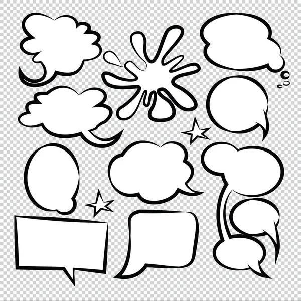 Comic Speech Bubbles Icons Collection Color Background Vector Illustration — Stock Vector