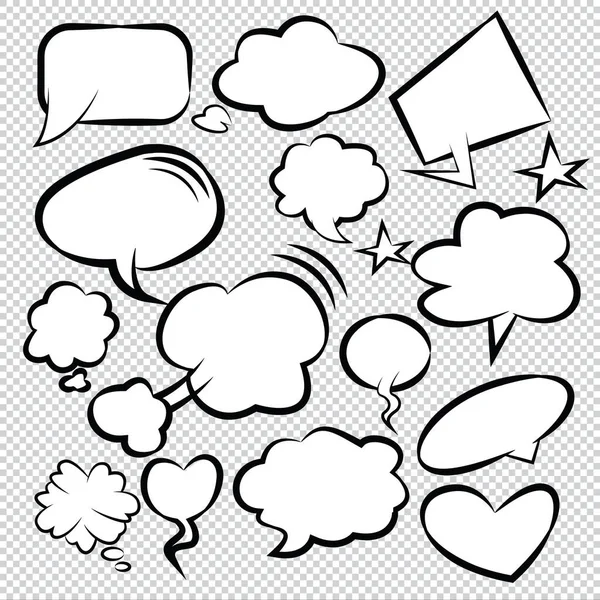 Comic Speech Bubbles Pictogrammen Collectie Kleur Achtergrond Vector Illustratie — Stockvector