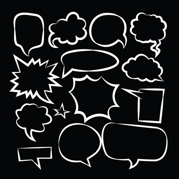 Comic Speech Bubbles Ícones Coleção Cor Fundo Vetor Ilustração —  Vetores de Stock