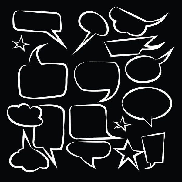 Comic Speech Bubbles Icons Sammlung Farbe Hintergrund Vektor Illustration — Stockvektor