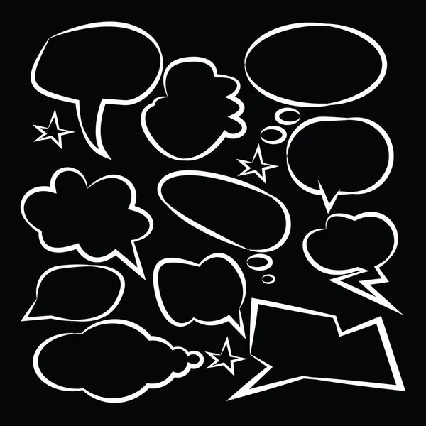 Comic Speech Bubbles Icons Sammlung Farbe Hintergrund Vektor Illustration — Stockvektor