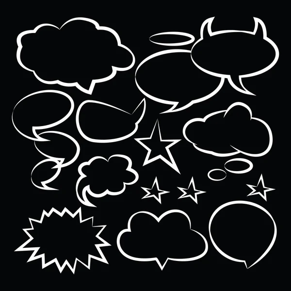 Comic Speech Bubbles Icons Sammlung Farbe Hintergrund Vektor Illustration — Stockvektor