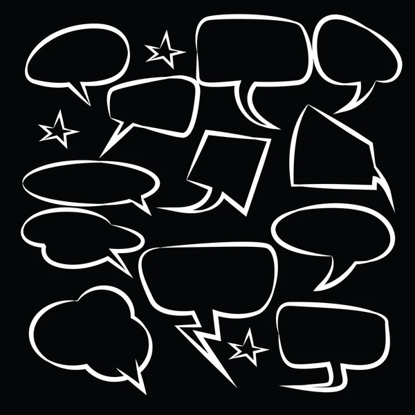 Comic Speech Bubbles Ícones Coleção Cor Fundo Vetor Ilustração —  Vetores de Stock