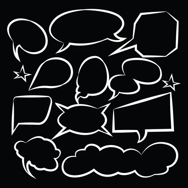 Comic Speech Bubbles Ícones Coleção Cor Fundo Vetor Ilustração —  Vetores de Stock