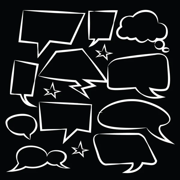 Comic Speech Bubbles Icons Sammlung Farbe Hintergrund Vektor Illustration — Stockvektor