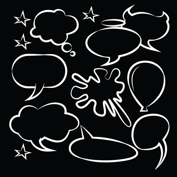 Comic Speech Bubbles Icons Sammlung Farbe Hintergrund Vektor Illustration — Stockvektor