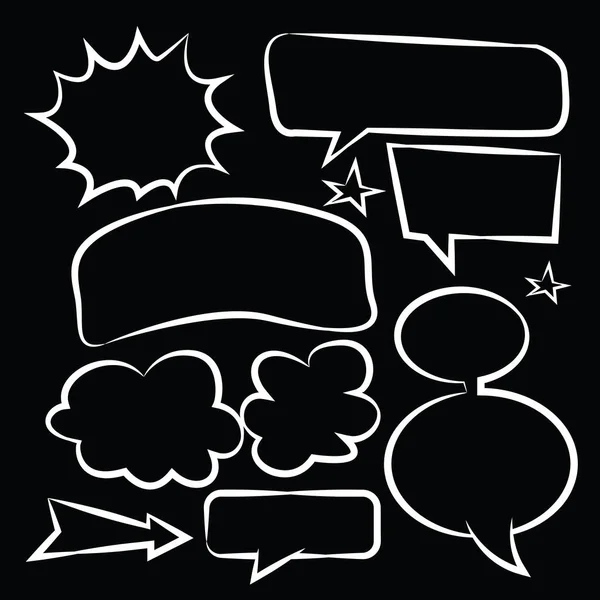 Comic Speech Bubbles Pictogrammen Collectie Kleur Achtergrond Vector Illustratie — Stockvector