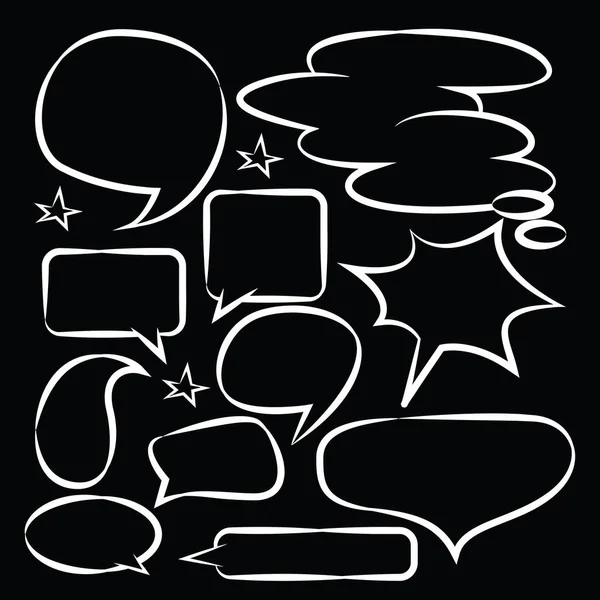 Comic Speech Bubbles Icons Sammlung Farbe Hintergrund Vektor Illustration — Stockvektor