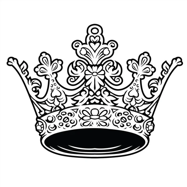 Crown King Queen Drawing Crown Royal Princess Vector Illustrator — Stockový vektor