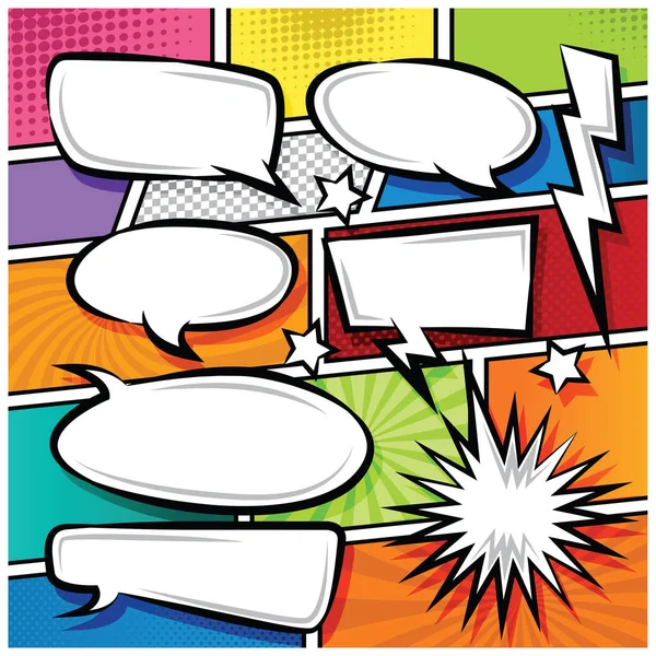 Comic Bubble Speech Balloons Speech Cartoon Vector Illustration — Stock Vector