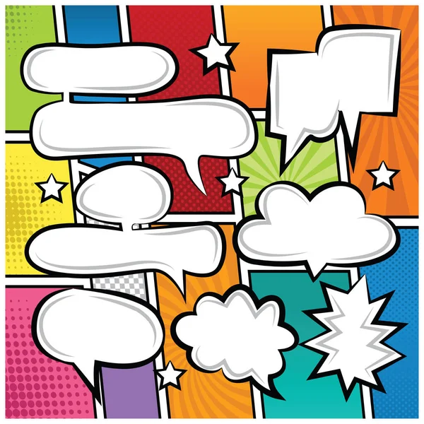 Comic Bubble Speech Balloons Speech Cartoon Vector Illustration — Stock Vector