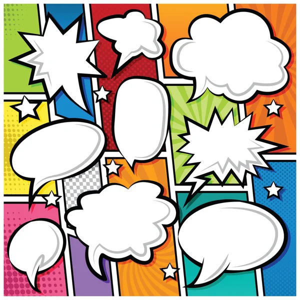 Comic Bubble Speech Luftballons Rede Cartoon Vector Illustration — Stockvektor