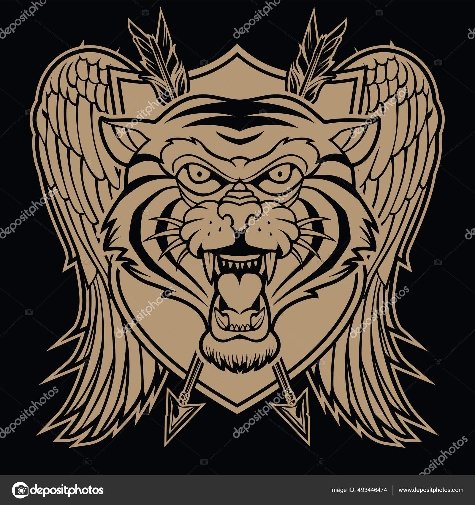 Premium Vector | Angry lion head vector tattoo style in black and white
