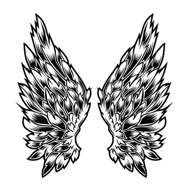 Christian Cross Wing Crown Vector Drawing Blak Vintage Wings Bird — 스톡 벡터