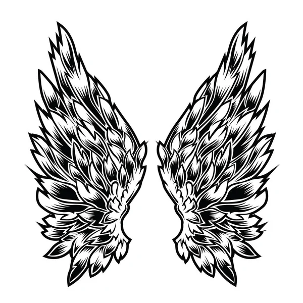 Christian Cross Wing Couronne Vectoriel Dessin Lame Vintage Ailes Plume — Image vectorielle