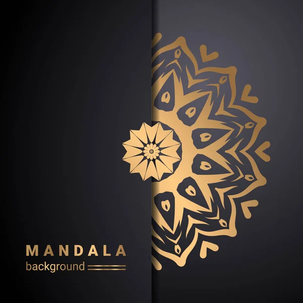 Lüks Süs Mandala Tasarım Arka Planda Altın Renk — Stok fotoğraf