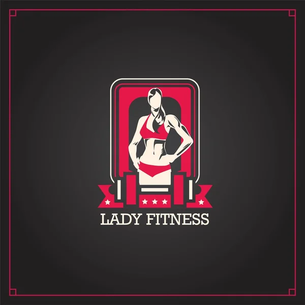 Kobiety fitness logo lub odznaka vintage design — Zdjęcie stockowe