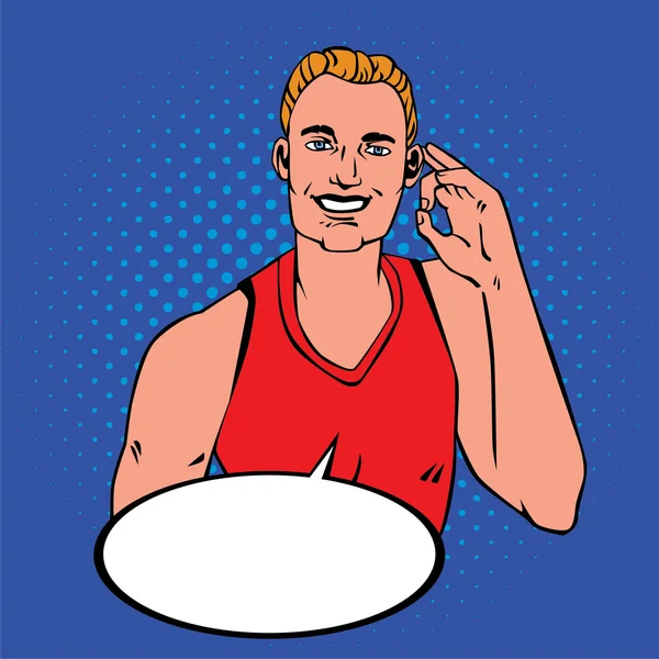 Adam gösteren iyi başarı pop sanat çizgi roman retro tarzı ile noktalı resim.