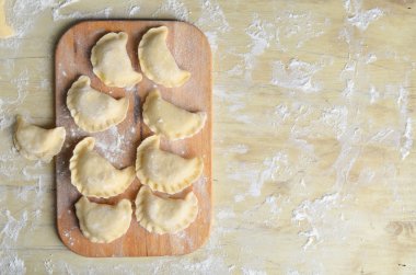 Pierogy bir rustik ahşap tablo