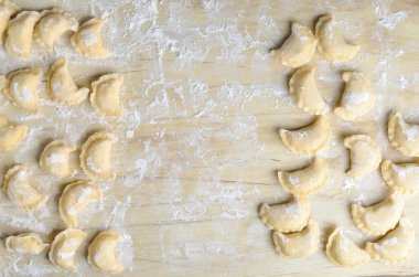 Pierogy bir rustik ahşap tablo