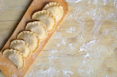 Pierogy bir rustik ahşap tablo