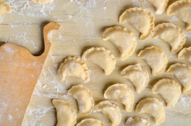 Pierogy bir rustik ahşap tablo