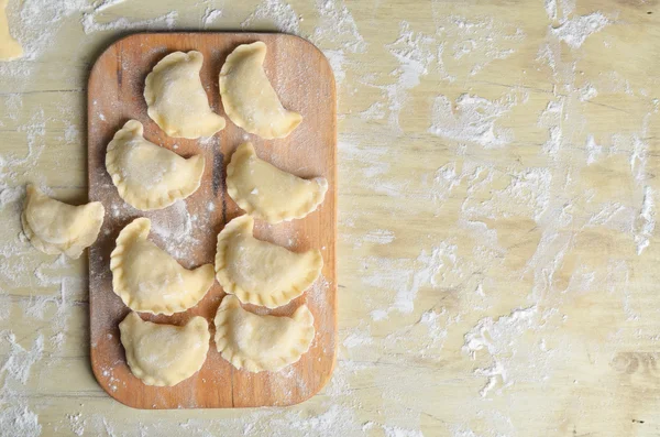 Pierogy bir rustik ahşap tablo — Stok fotoğraf