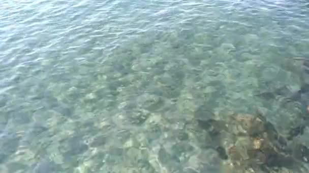 Visão Superior Fundo Natural Ondulado Mar Verde Água Mar Vista — Vídeo de Stock